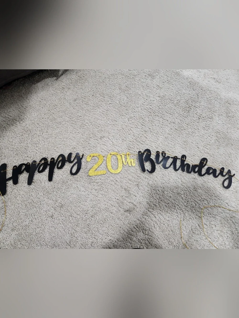 Black Metallic '20' Party Garland Banner